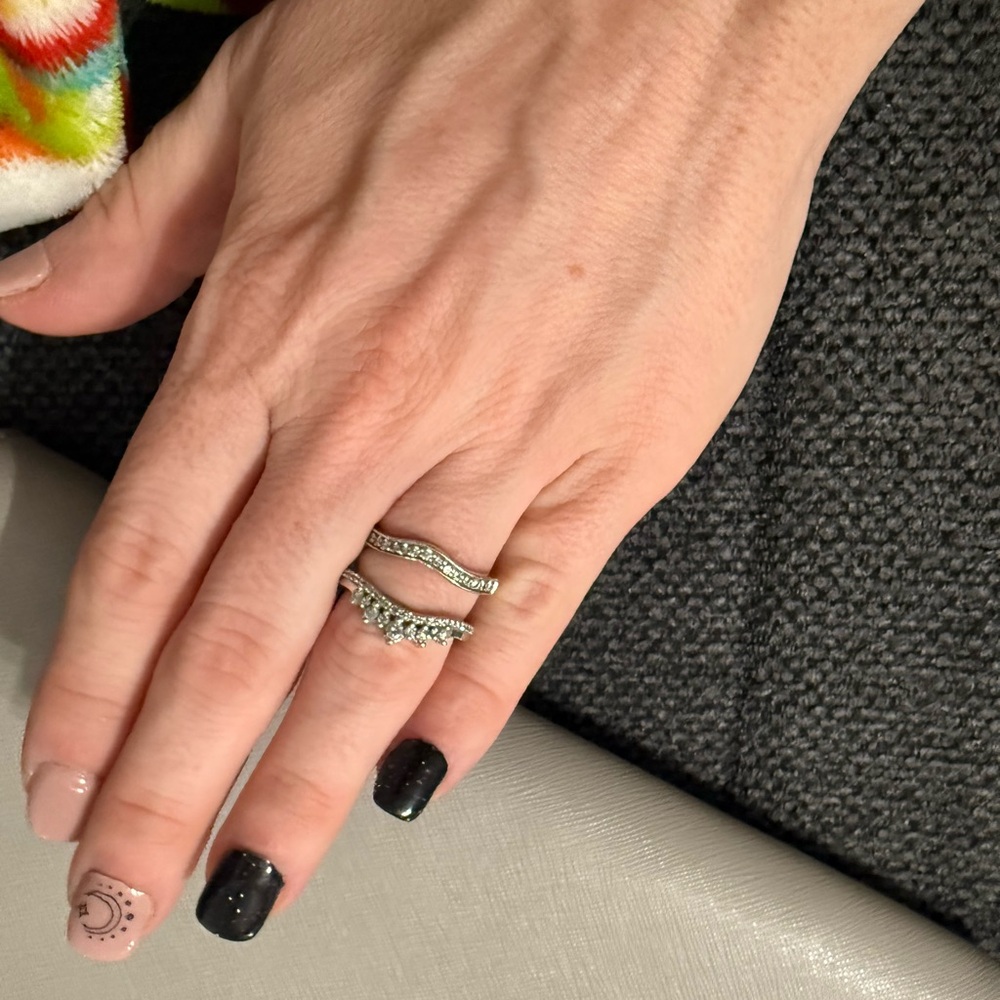 White gold and diamond bands